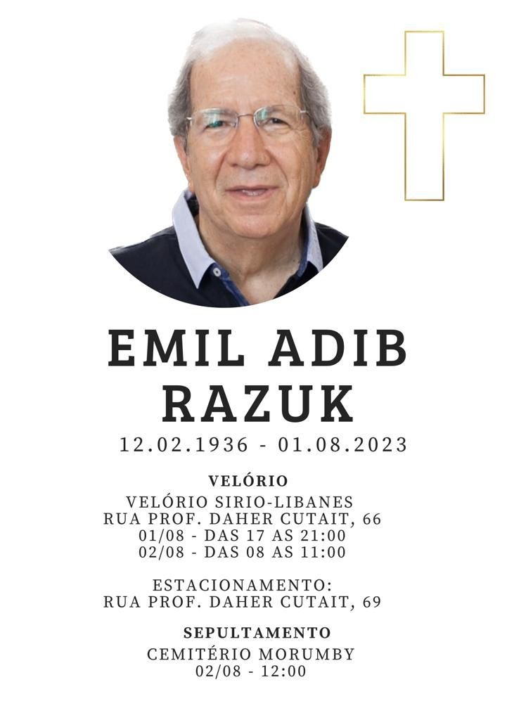 Nota de Falecimento - Dr. Emil Adib Razuk