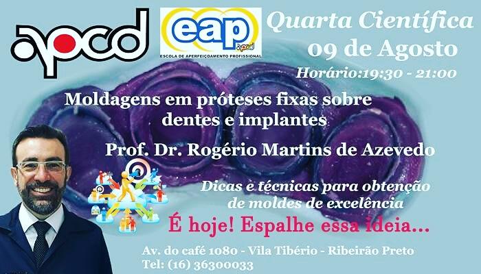 Palestra sobre Moldagens em Próteses Fixas sobre Dentes e Implantes