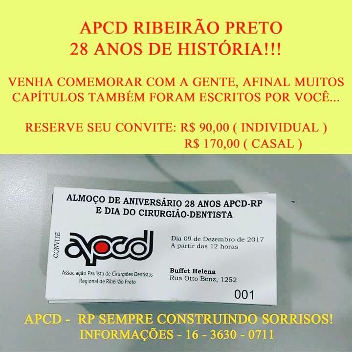 Almoço de Confraternização APCD - Ribeirão Preto com sorteio de um final de semana na Pousada das Nascentes em Brotas