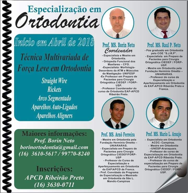 Especialização em Ortodontia Credenciado pelo CFO