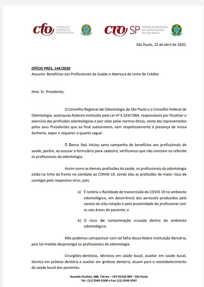 CROSP solicita inclusão de profissionais da Odontologia na campanha Heróis da Saúde