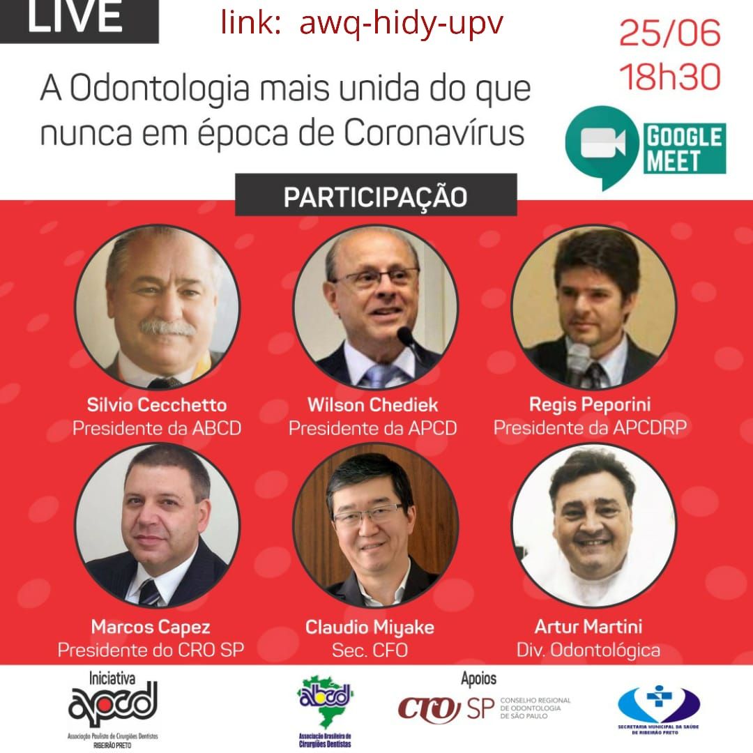 APCD Ribeirão Preto Promove Live 'A Odontologia mais Unida do que Nunca em Tempos de Coronavírus'