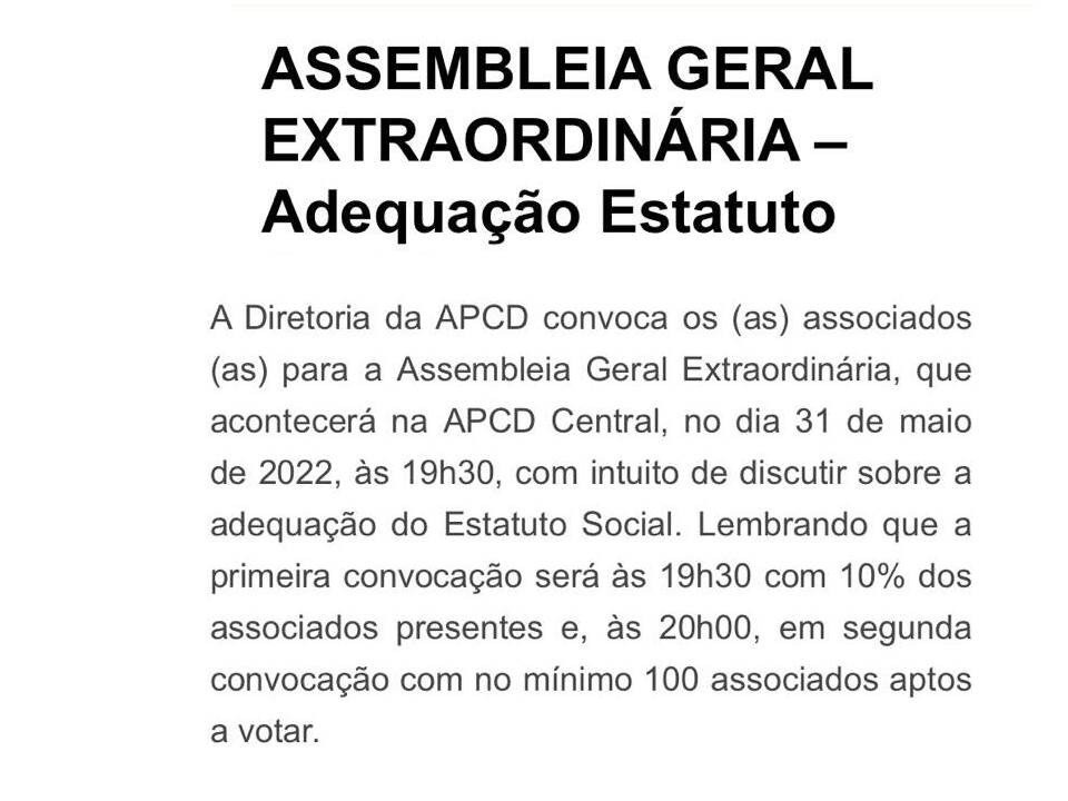 Assembleia Geral Extraordinária